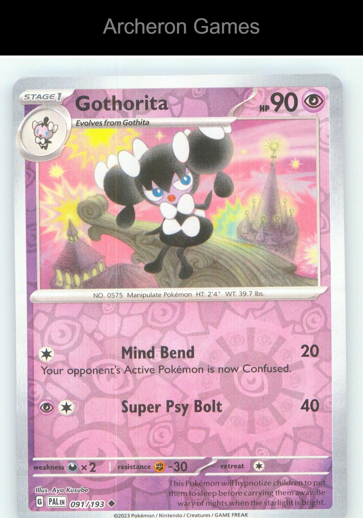 Pokemon Card Gothorita PAL 091/193 UC Paldea Evolved Reverse Holo