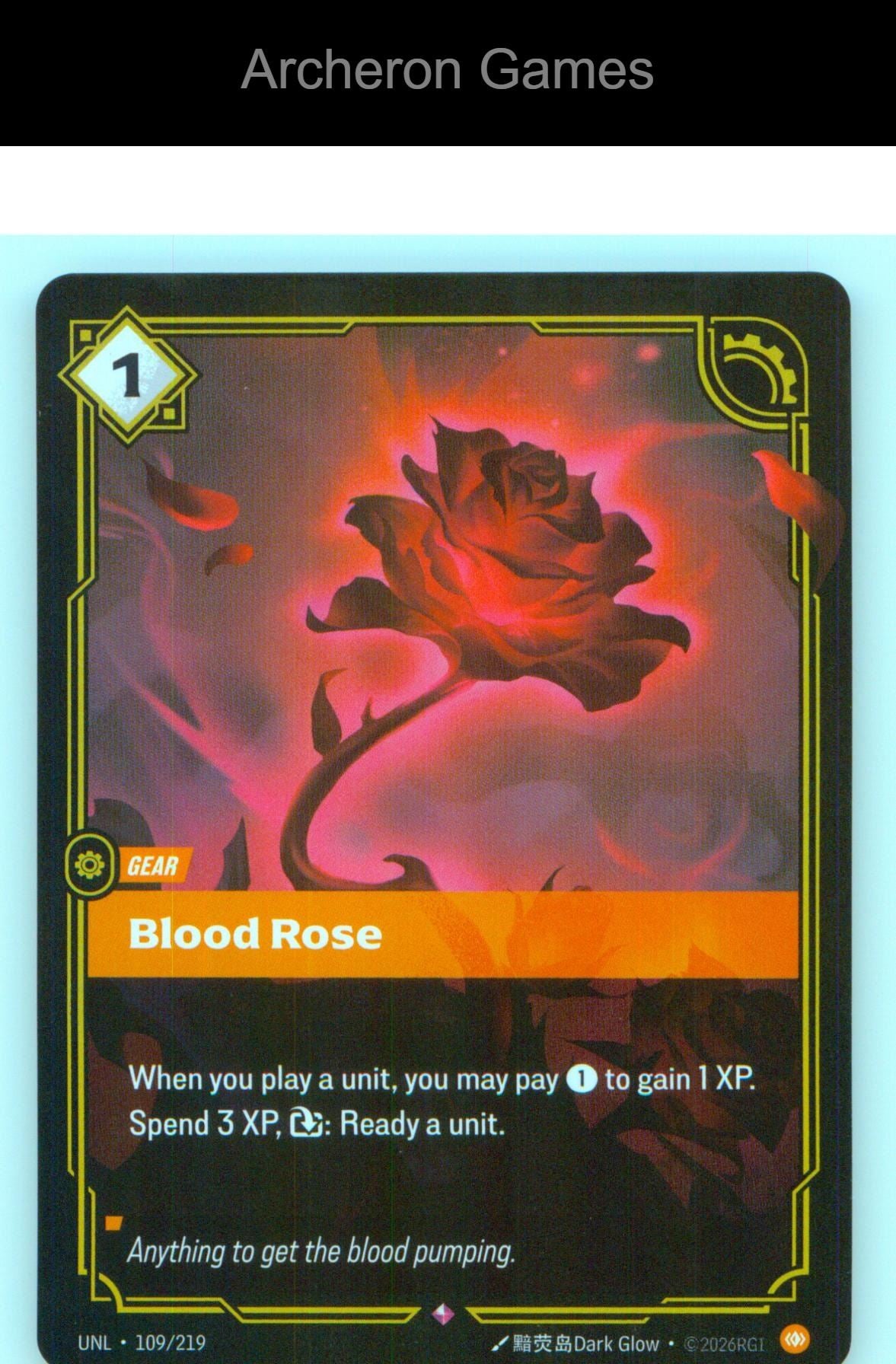 Blood Rose UNL 109/219 R Unleashed Riftbound Card