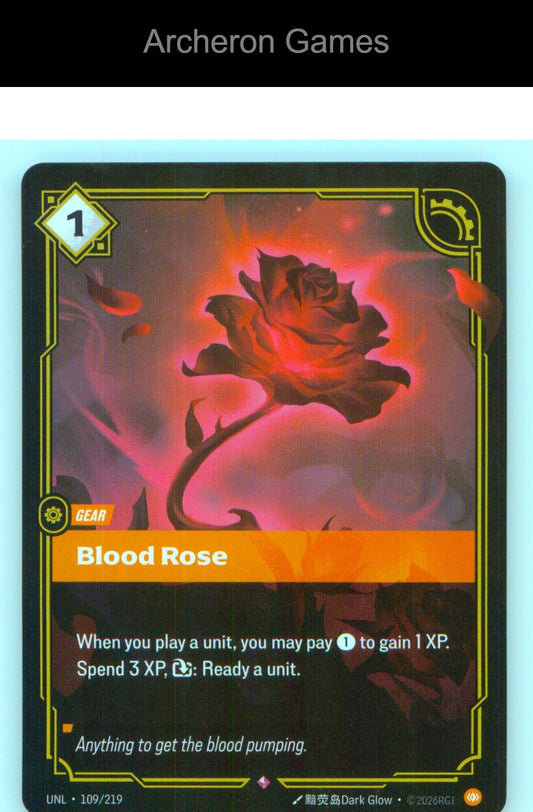 Blood Rose UNL 109/219 R Unleashed Riftbound Card