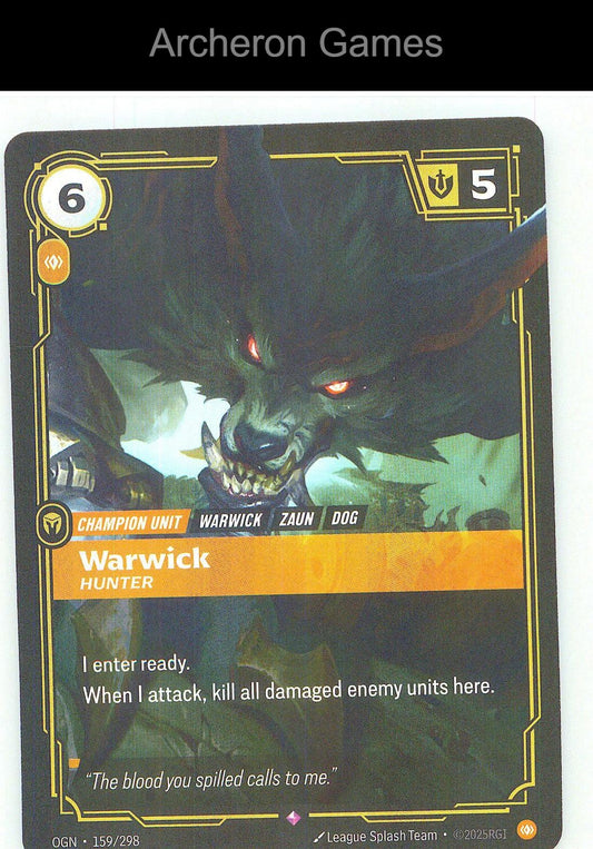 Warwick - Hunter OGN 159/298 R Origins Riftbound Card
