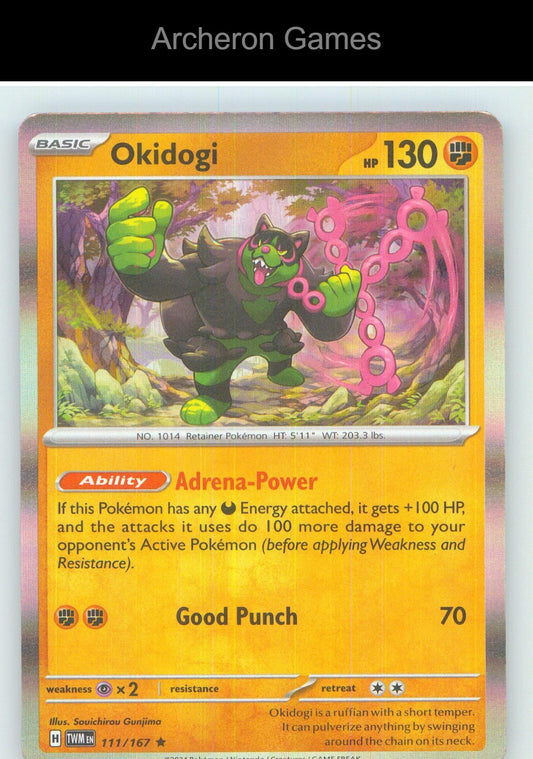 Pokemon Card Okidogi TWM 111/167 R Twilight Masquerade Holo