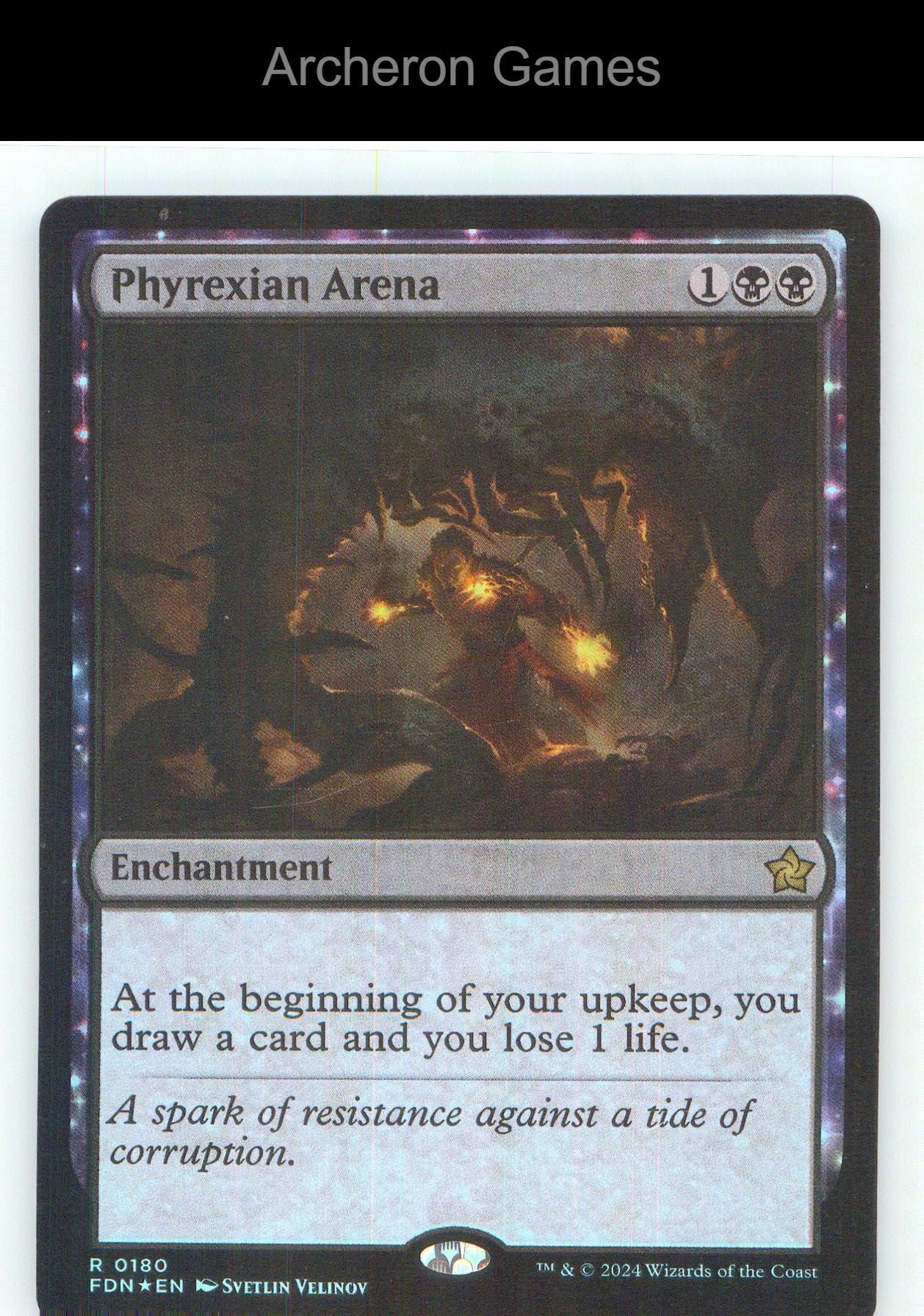 Phyrexian Arena FDN 180 R MTG Card NM/EX+ Foil