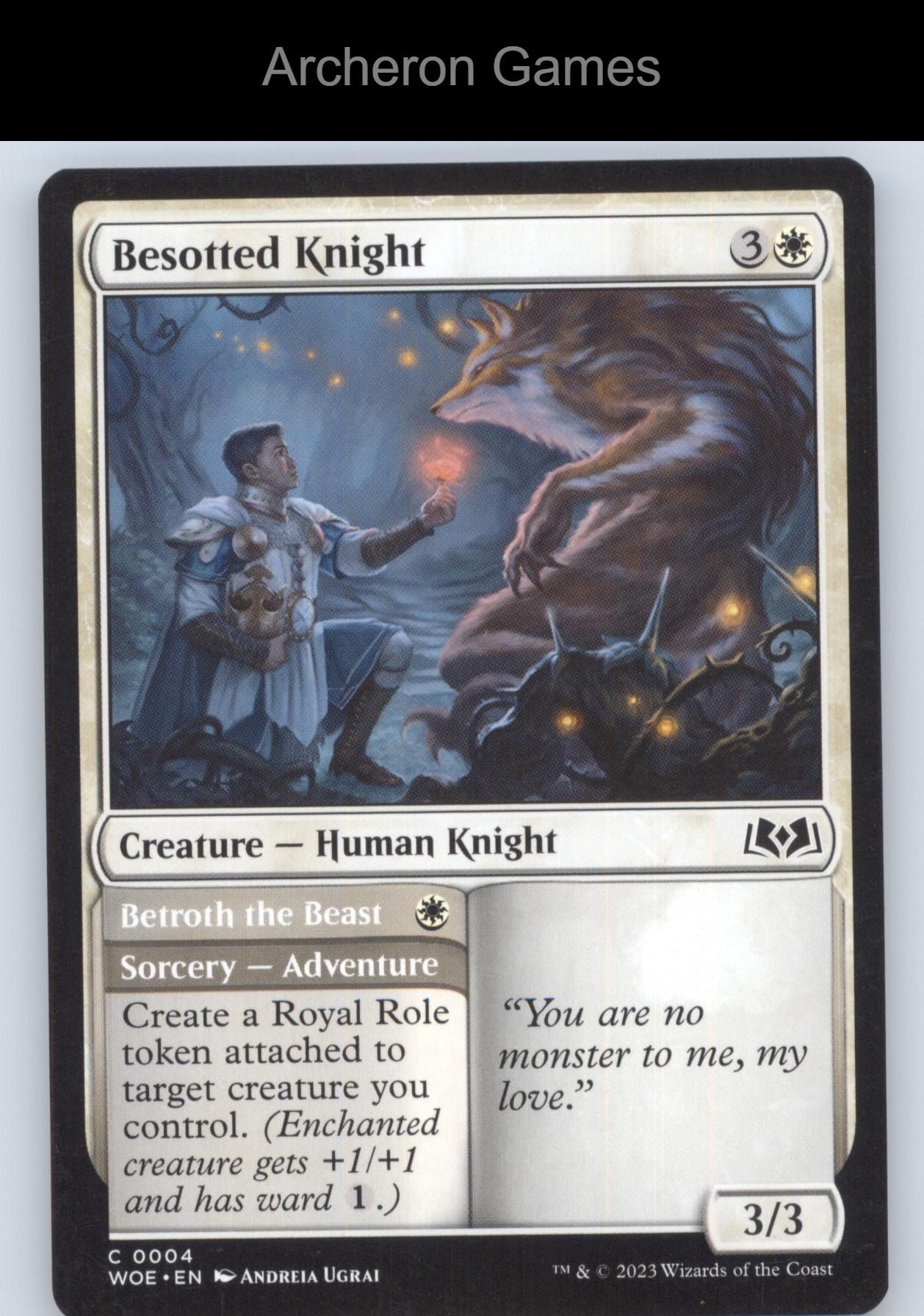 Besotted Knight 4 C MTG Card Wilds of Eldraine