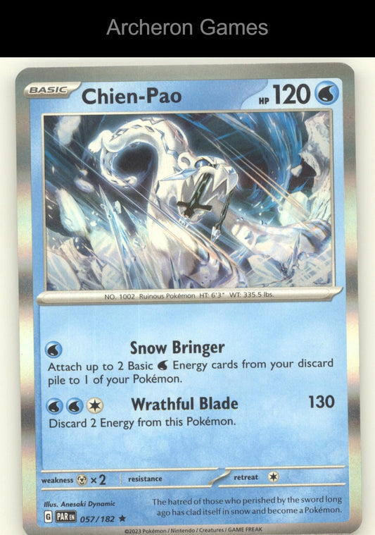 Pokemon Card Chien-Pao PAR 057/182 R Paradox Rift Holo