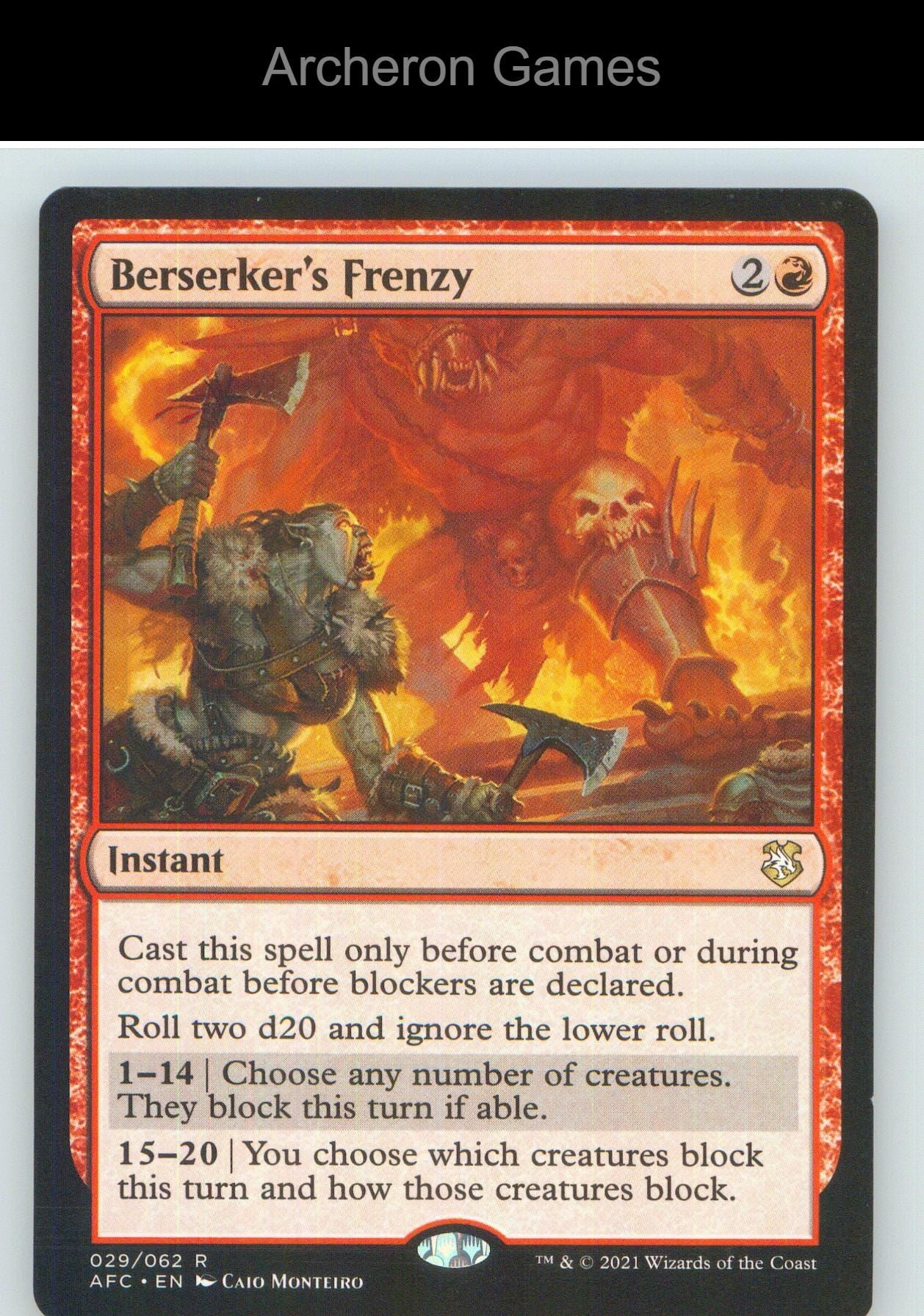 Berserker's Frenzy AFC 29 R MTG Card NM/EX+