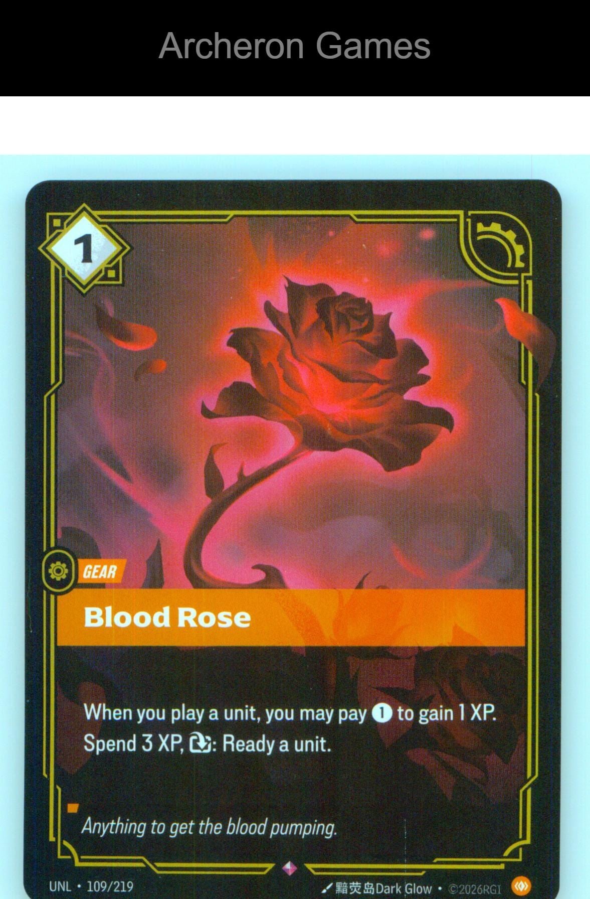 Blood Rose UNL 109/219 R Unleashed Riftbound Card