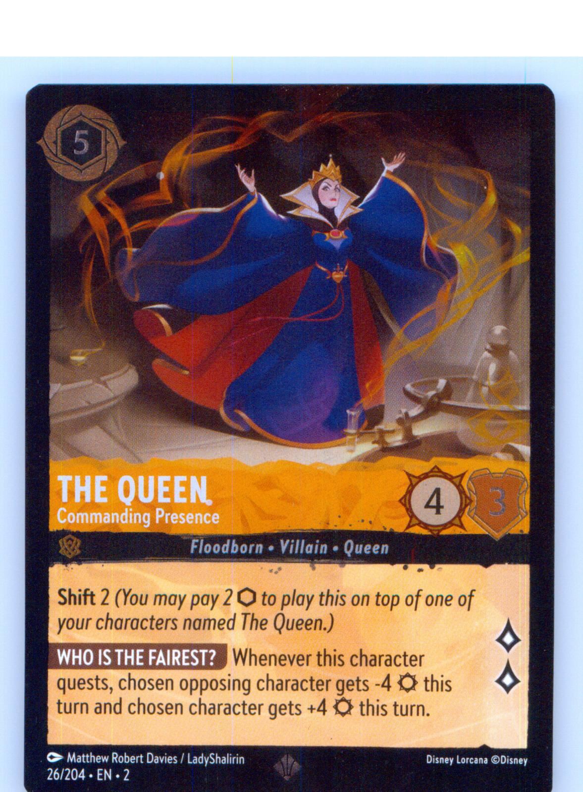 The Queen - Commanding Presence 26/204 Rise of the Floodborn Cold Foil NM/M