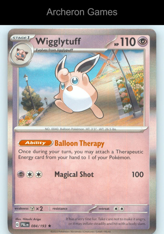 Pokemon Card Wigglytuff PAL 084/193 R Paldea Evolved Holo