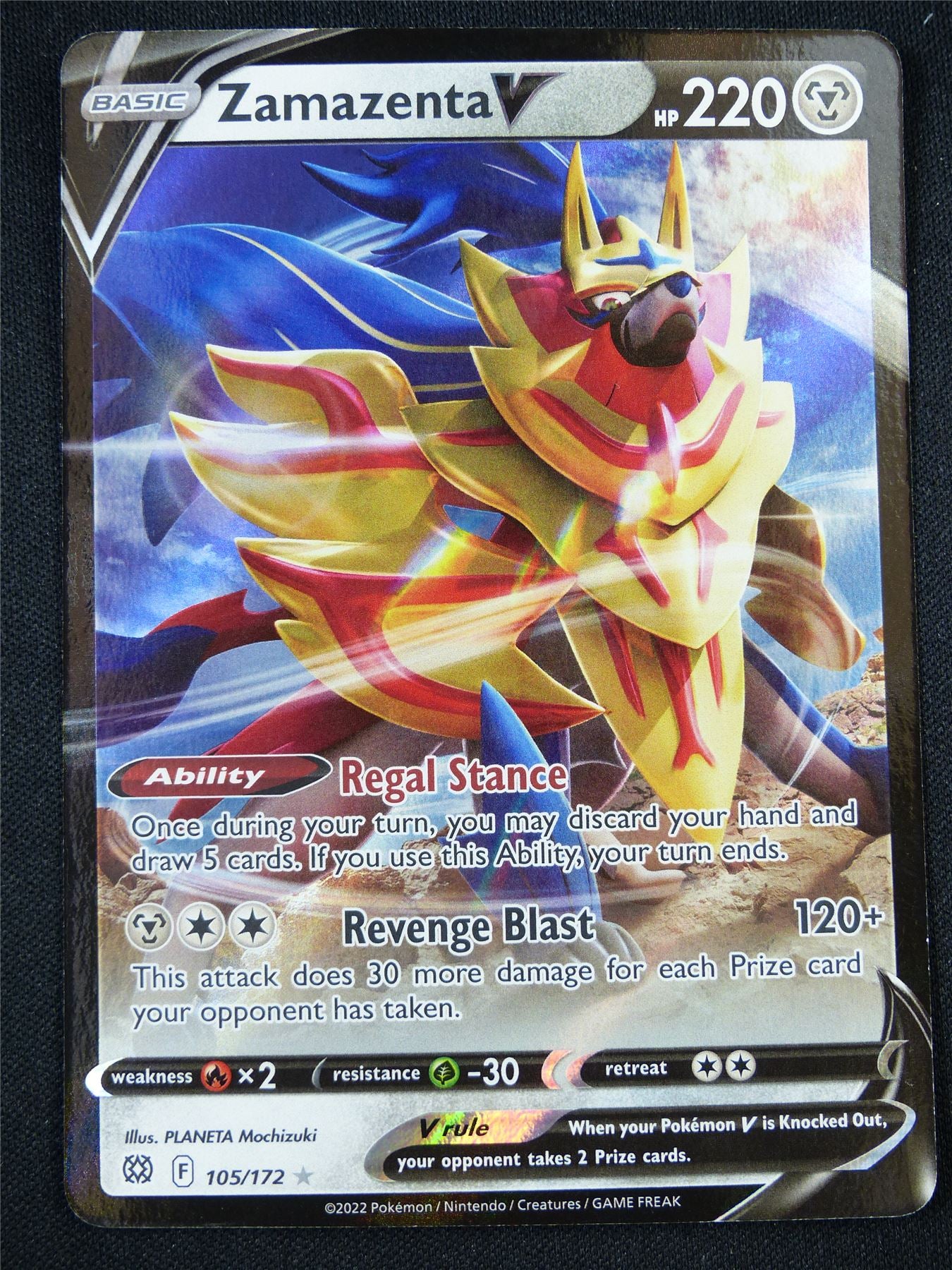 Zamazenta V 105/172 Holo - Pokemon Card #CP