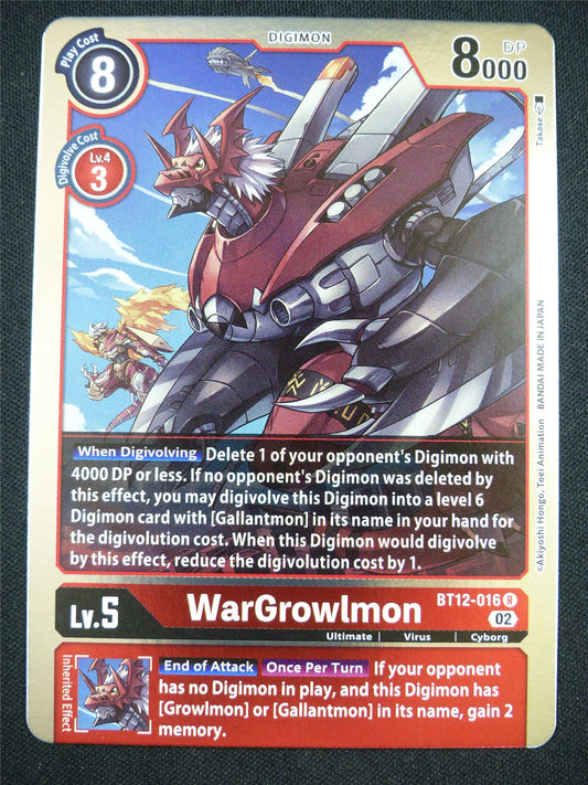 WarGrowlmon BT12-016 R - Digimon Card #KG