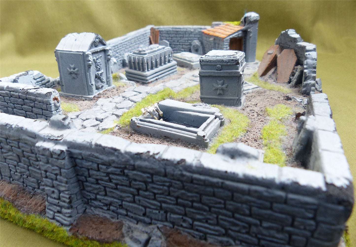 11" by 9" Foam Board Graveyard Scenery painted 28mm #1UU