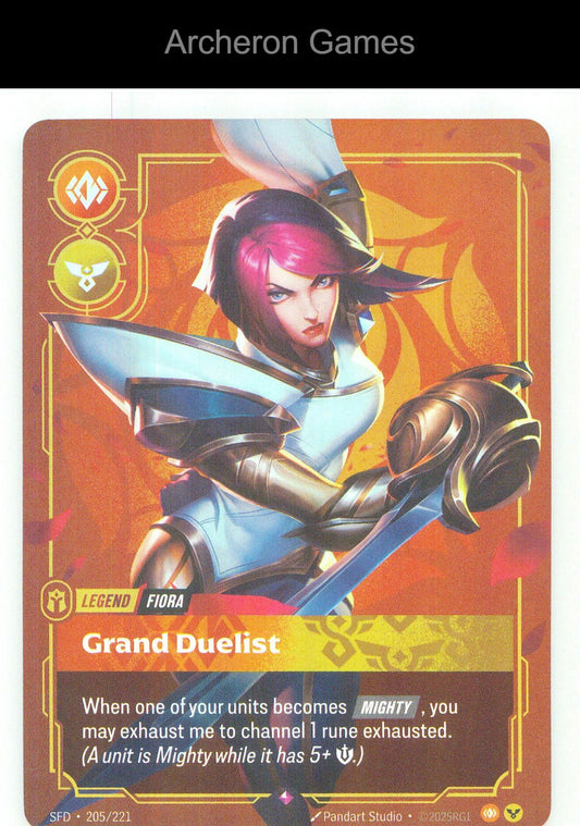 Fiora - Grand Duelist SFD 205/221 R Spiritforged Riftbound Card Foil