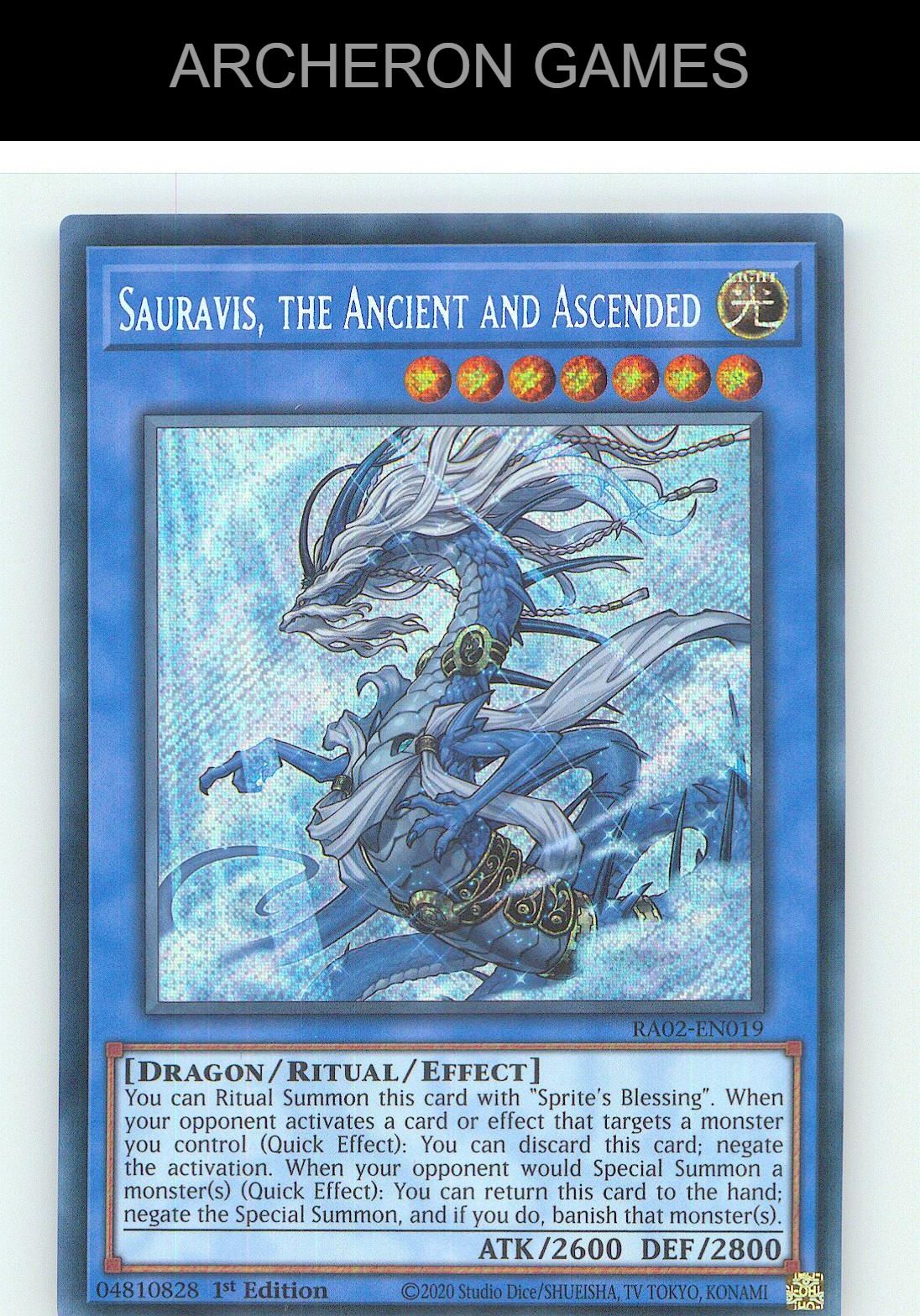 Sauravis, the Ancient and Ascended (Secret Rare) SEC YUGIOH Card 1st Edition