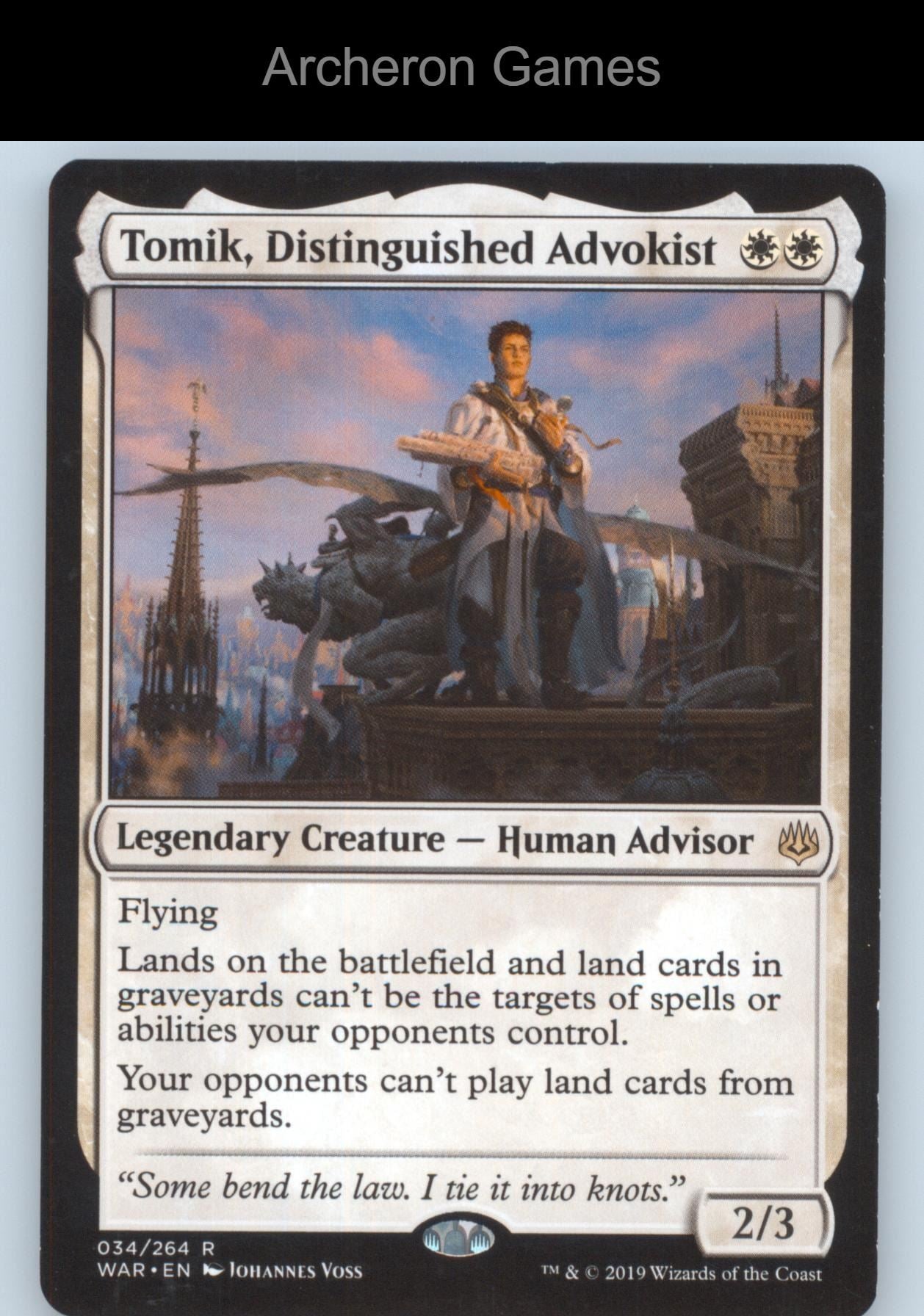 Tomik, Distinguished Advokist 34 R MTG Card Promo Pack: Throne of Eldraine