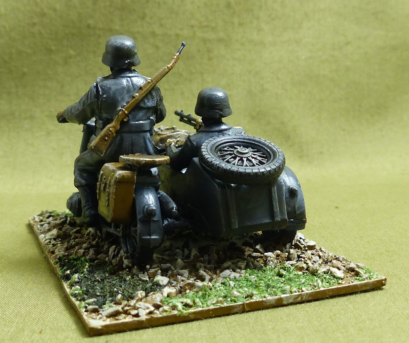 German Military Sidecar Motorcycle KS600 painted 1/35 scale - WW2 Model #173