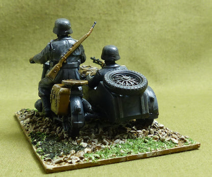 German Military Sidecar Motorcycle KS600 painted 1/35 scale - WW2 Model #173