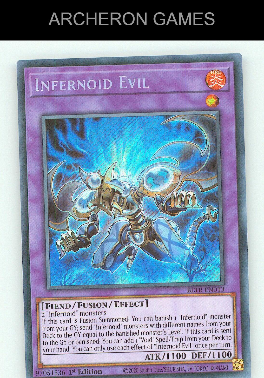 Infernoid Evil SEC YUGIOH Card 1st Edition