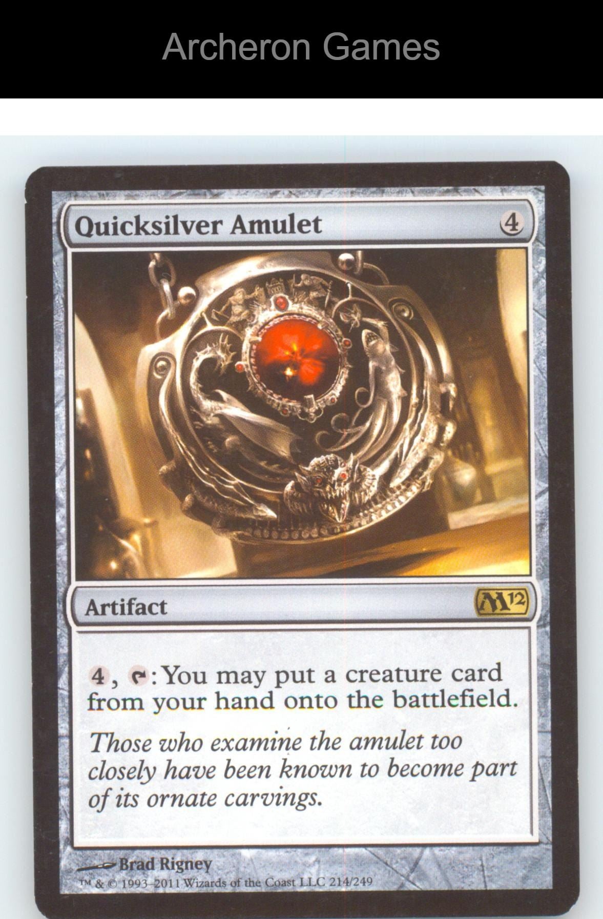 Quicksilver Amulet M12 214 R MTG Card Magic 2012 (M12)