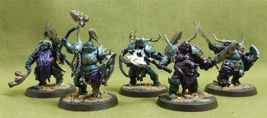Putrid Blightkings painted - Death Guard - Warhammer AoS #42X