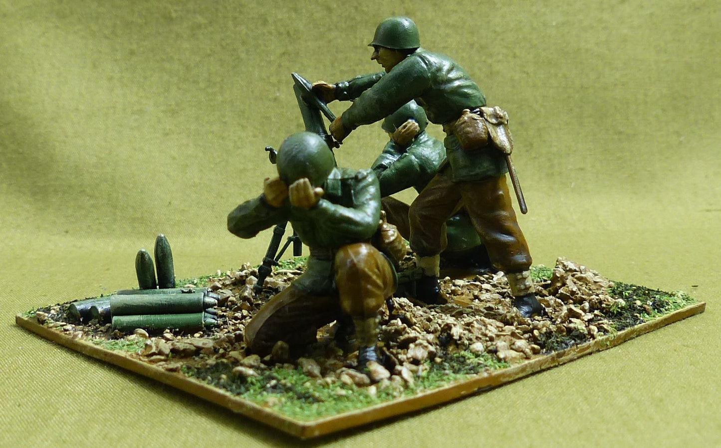British Mortar Team painted 1/35 scale - WW2 Model #178