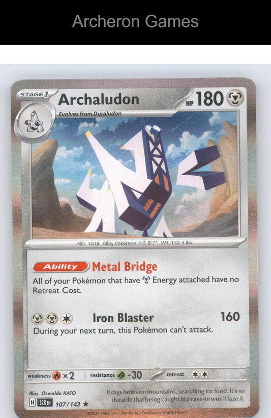 Pokemon Card Archaludon SCR 107/142 R Stellar Crown Reverse Holo
