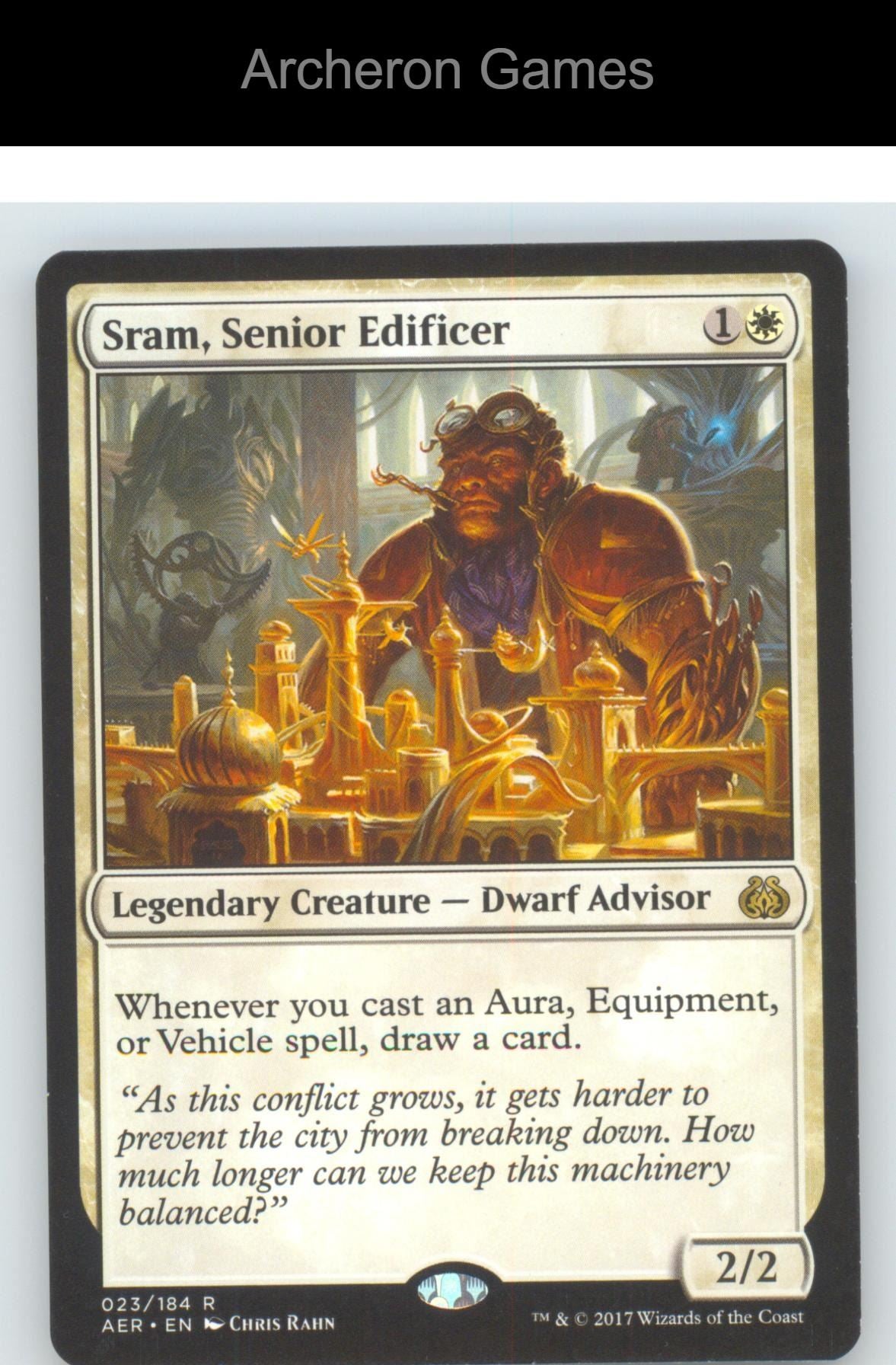 Sram, Senior Edificer AER 23 R MTG Card Aether Revolt