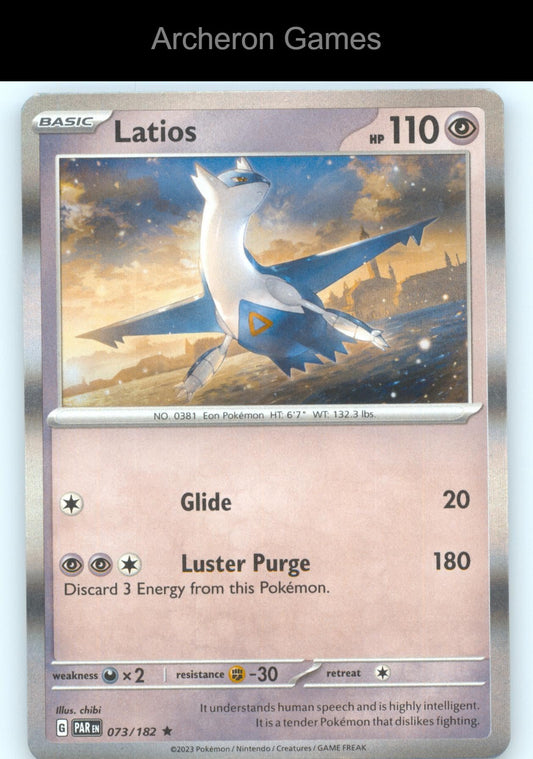 Pokemon Card Latios PAR 073/182 R Paradox Rift Holo