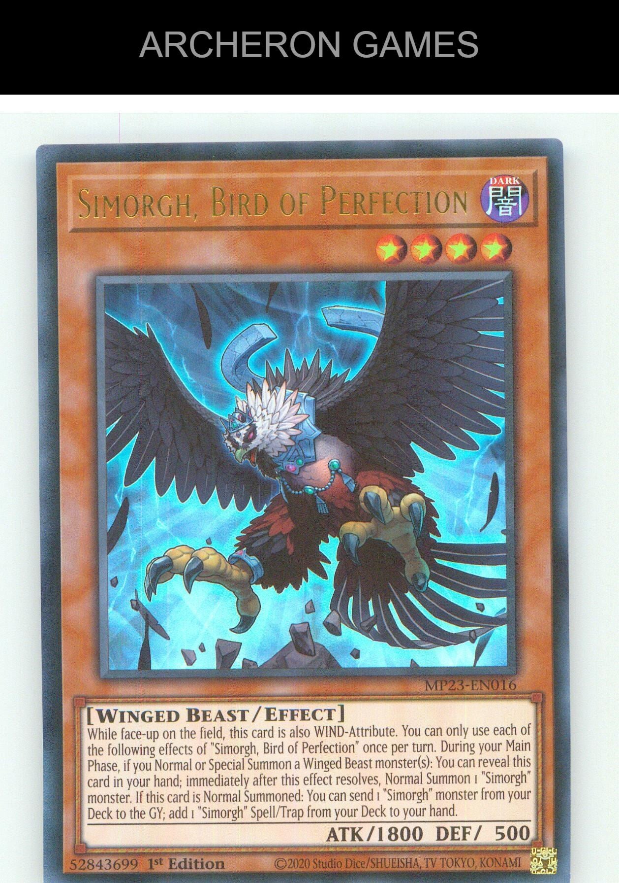 Simorgh, Bird of Perfection UR YUGIOH Card 1st Edition
