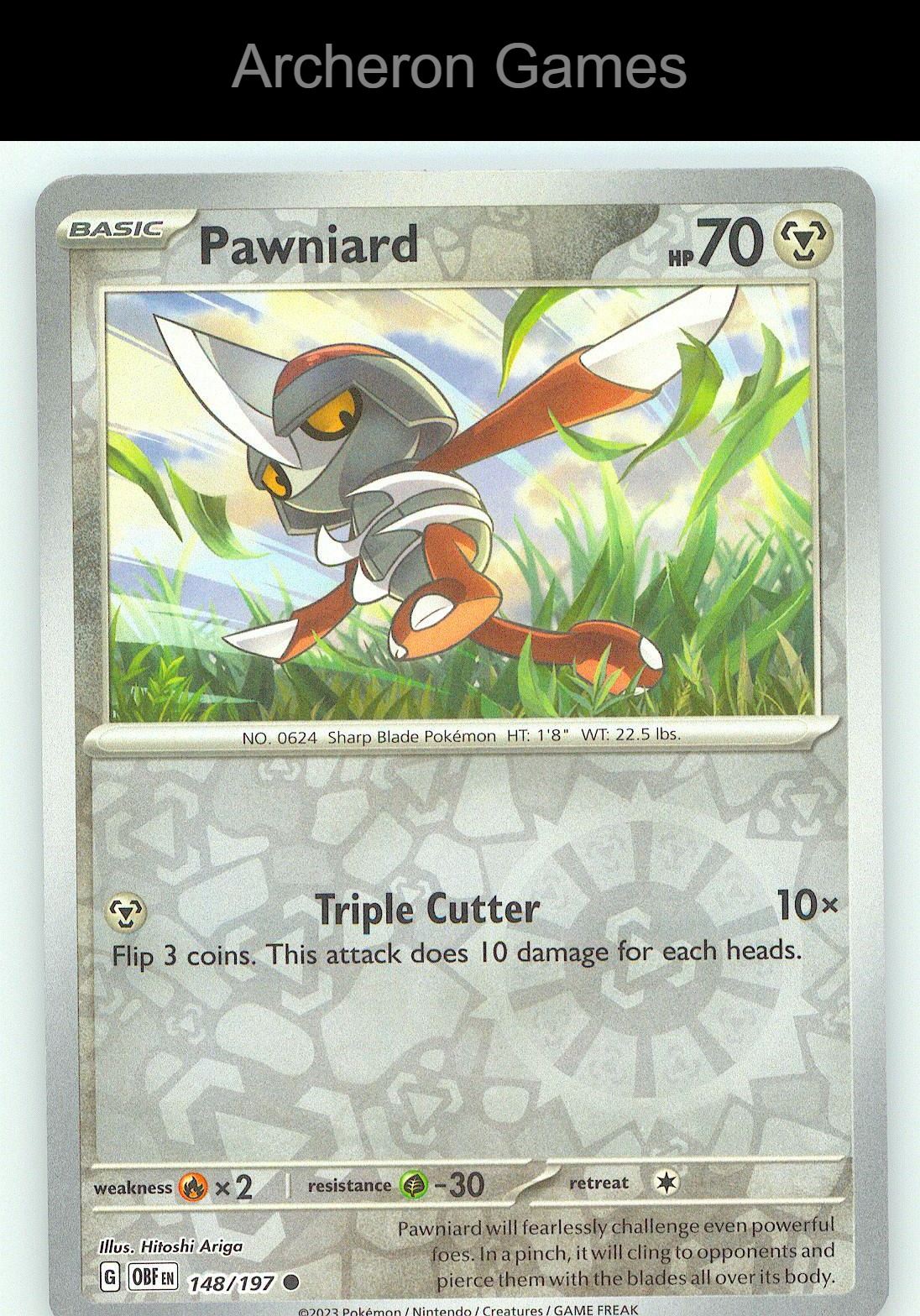 Pokemon Card Pawniard OBF 148/197 C Obsidian Flames Reverse Holo