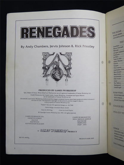 Epic Renegades Army Booklet - Warhammer Epic #1IG