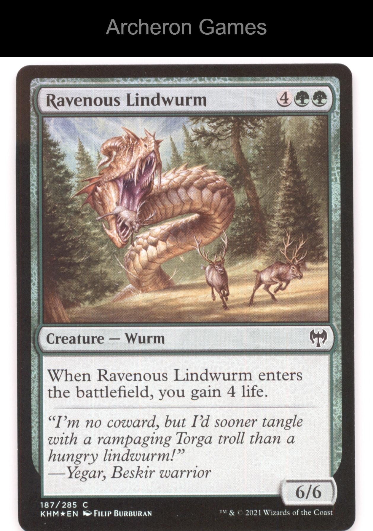 Ravenous Lindwurm 187 C MTG Card Kaldheim