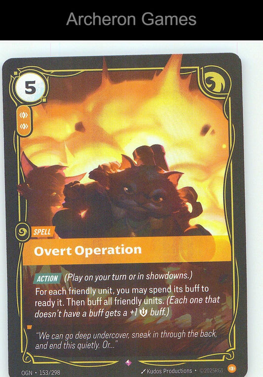 Overt Operation OGN 153/298 R Origins Riftbound Card