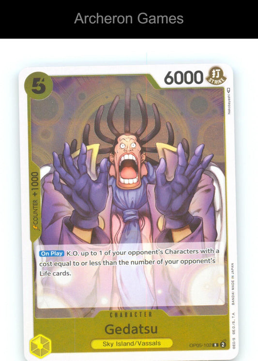Gedatsu (Reprint) OP05-102 R One Piece Card NM/EX+ Foil