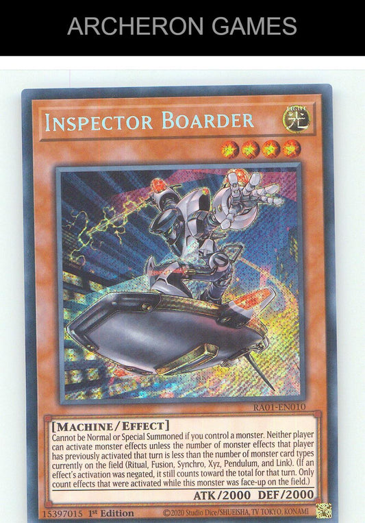 Inspector Boarder (Secret Rare) SEC YUGIOH Card 1st Edition