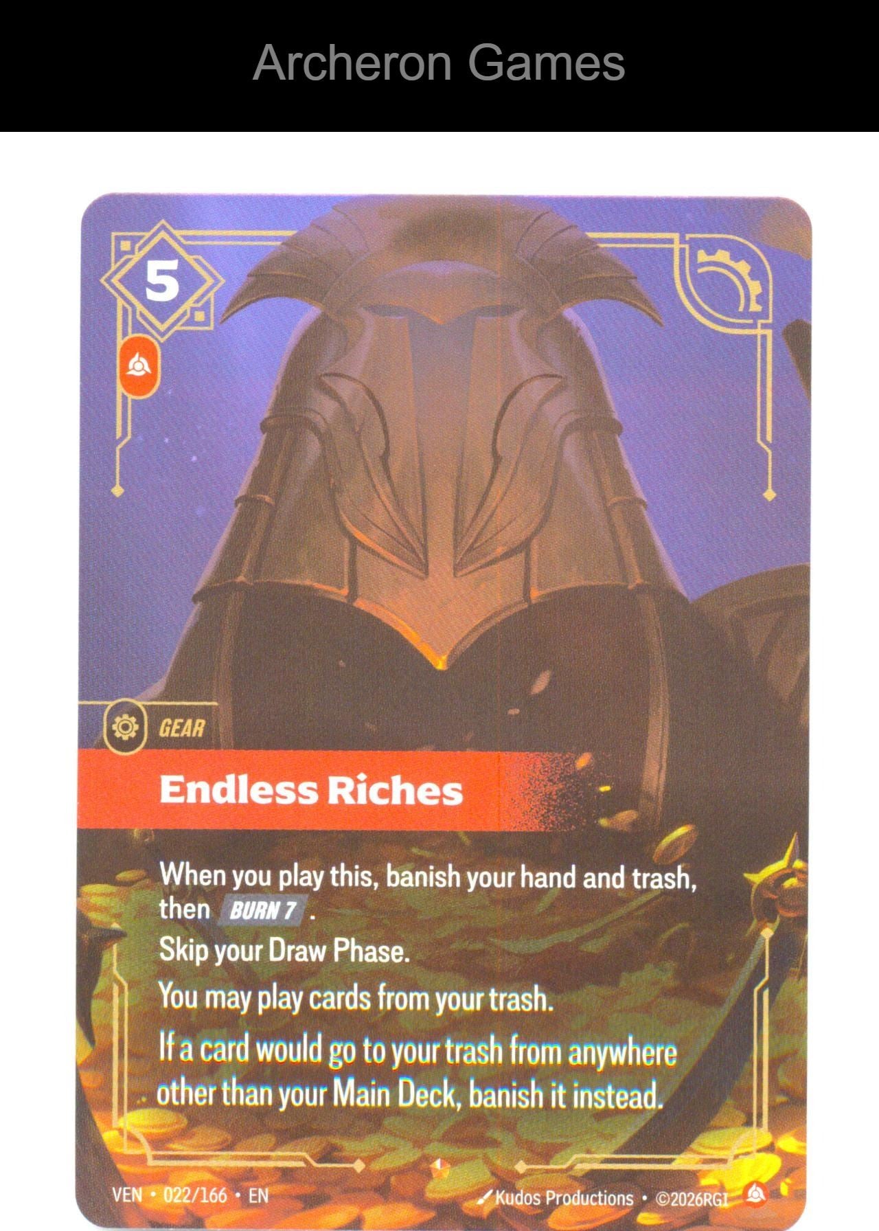 Endless Riches VEN 022/166 Epic Vendetta Riftbound Card Foil