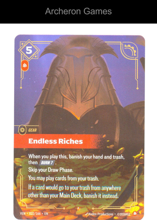 Endless Riches VEN 022/166 Epic Vendetta Riftbound Card Foil