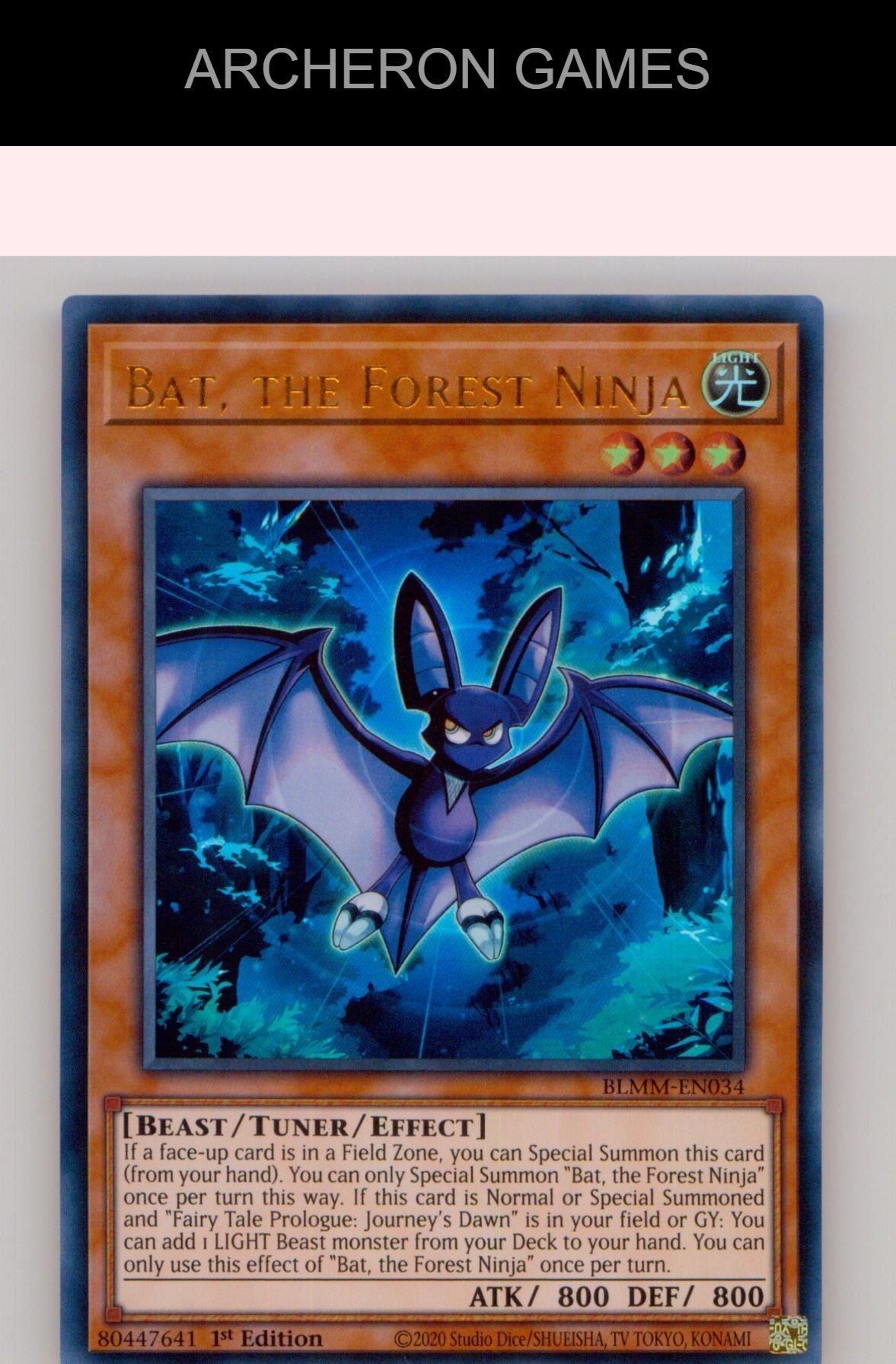 Bat, the Forest Ninja Ultra Rare YUGIOH Card 1st Edition