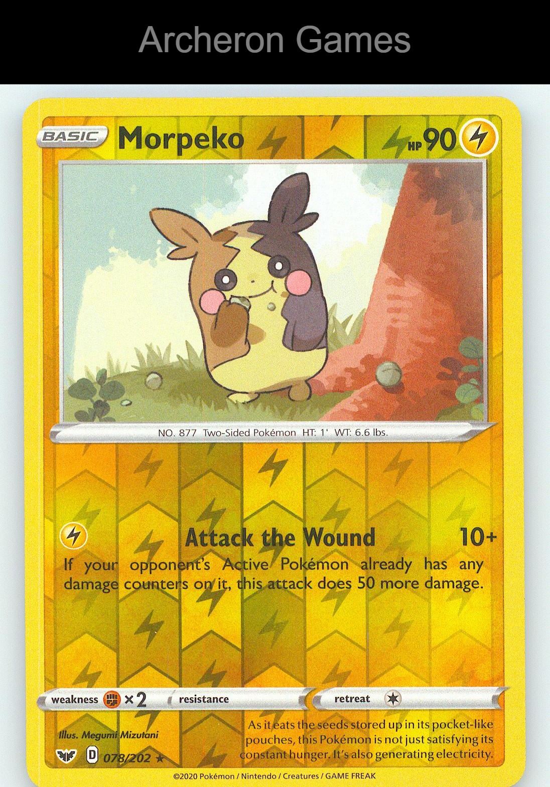Pokemon Card Morpeko SSH 078/202 R Sword & Shield Reverse Holo