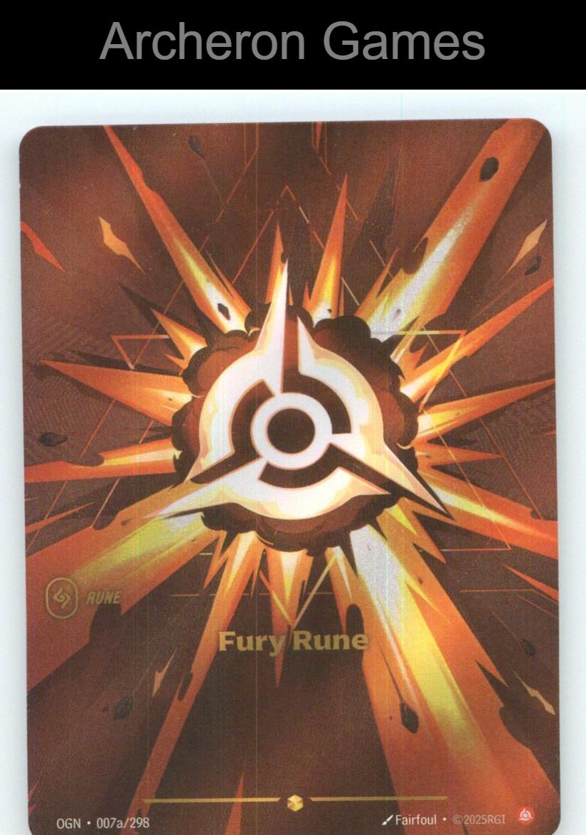 Fury Rune (Alternate Art) OGN 007a/298 Showcase Origins Riftbound Card Foil