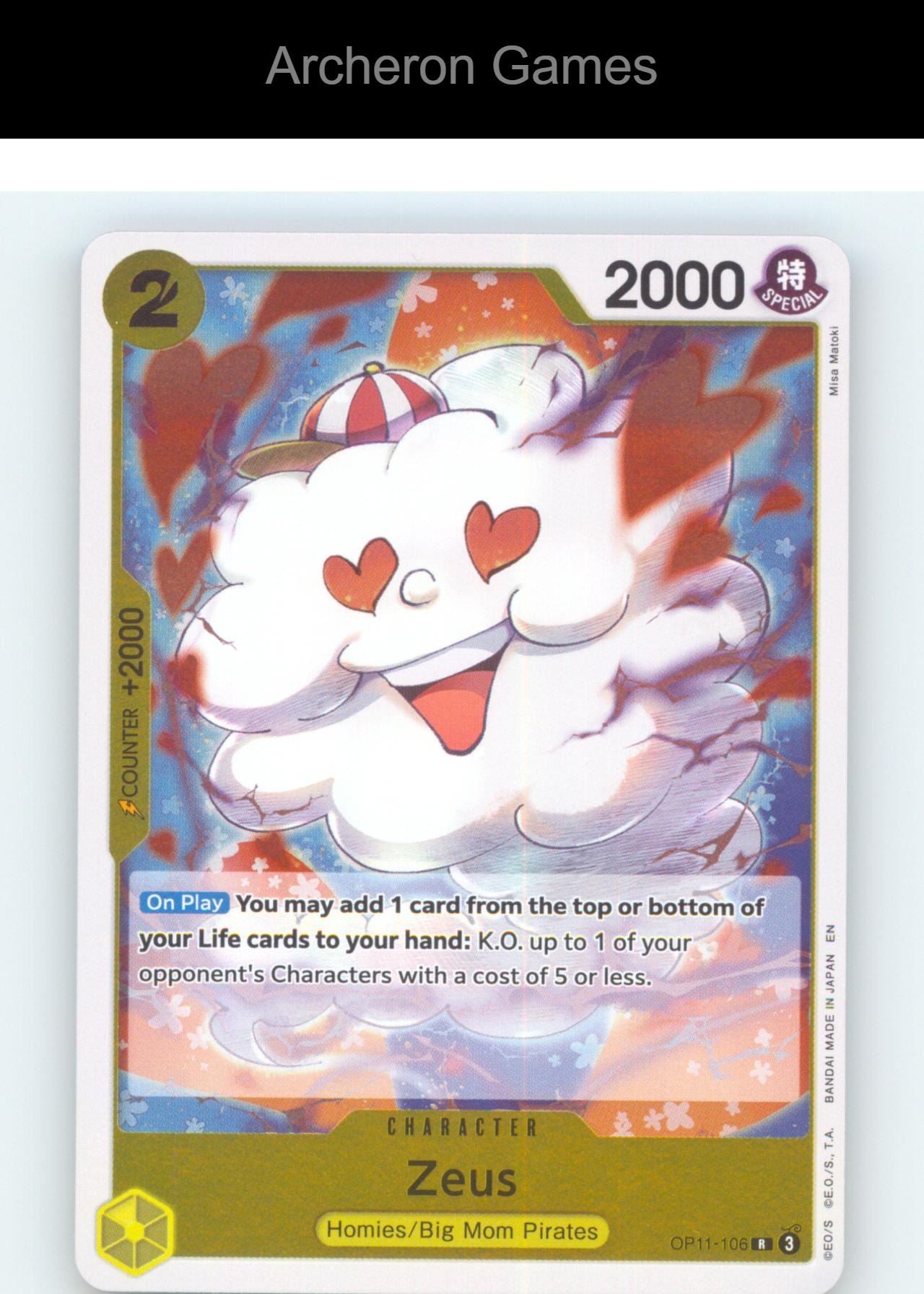 Zeus OP11-106 R One Piece Card NM/EX+ Foil