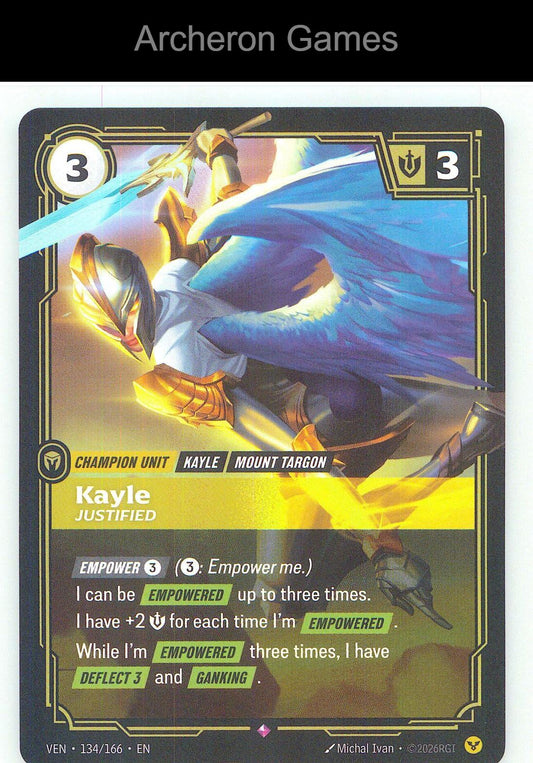 Kayle - Justified VEN 134/166 R Vendetta Riftbound Card
