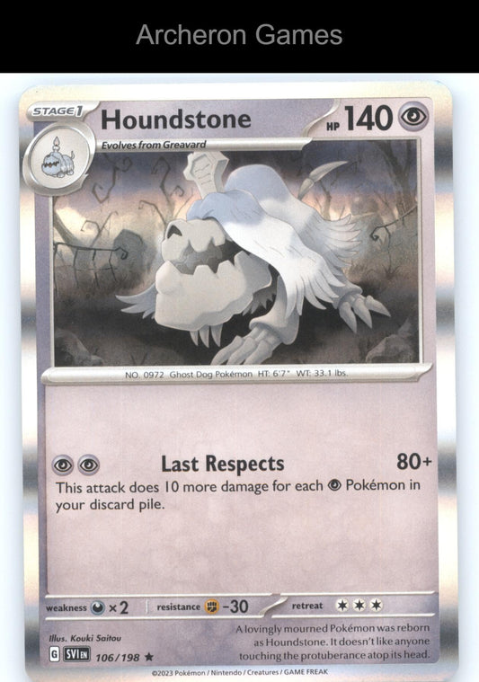Pokemon Card Houndstone SVI 106/198 R Scarlet & Violet Holo