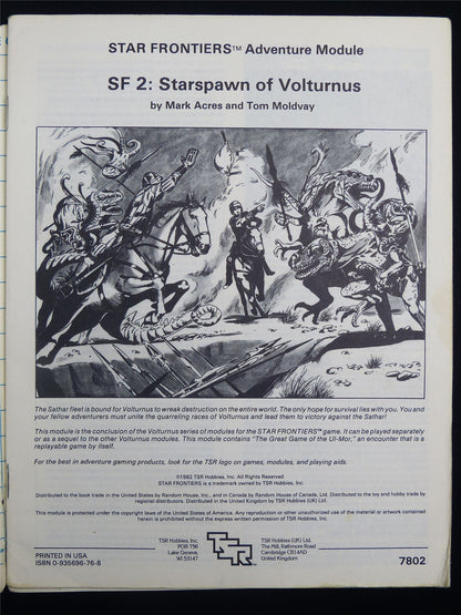 Star Frontiers Adventure Module: Starspawn of Volturnus - Roleplay Booklet #2S0
