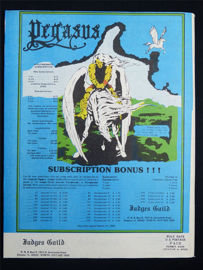 Pegasus: Blood Tribute -  Judges Guild Publications Booklet #2SV