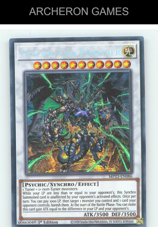 Psychic End Punisher Prismatic Secret Rare YUGIOH Card 1st Edition
