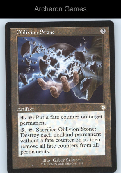 Oblivion Stone (Retro Frame) 153 R MTG Card Commander: The Brothers' War