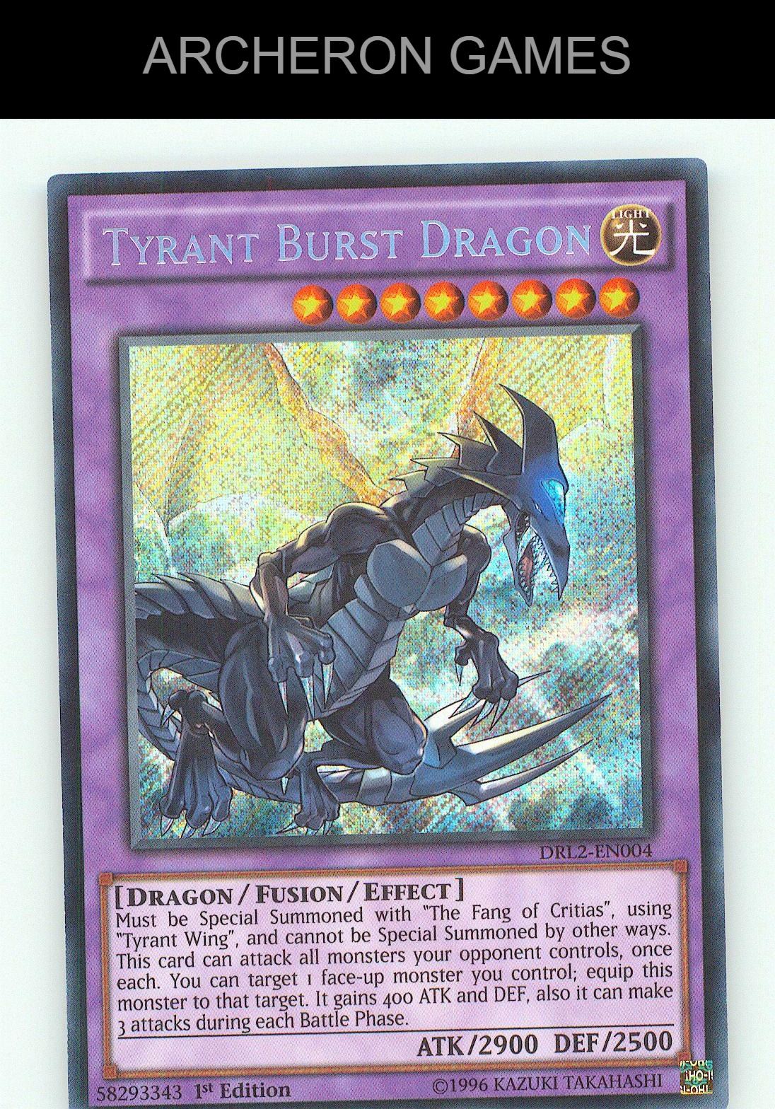 Tyrant Burst Dragon SEC YUGIOH Card 1st Edition