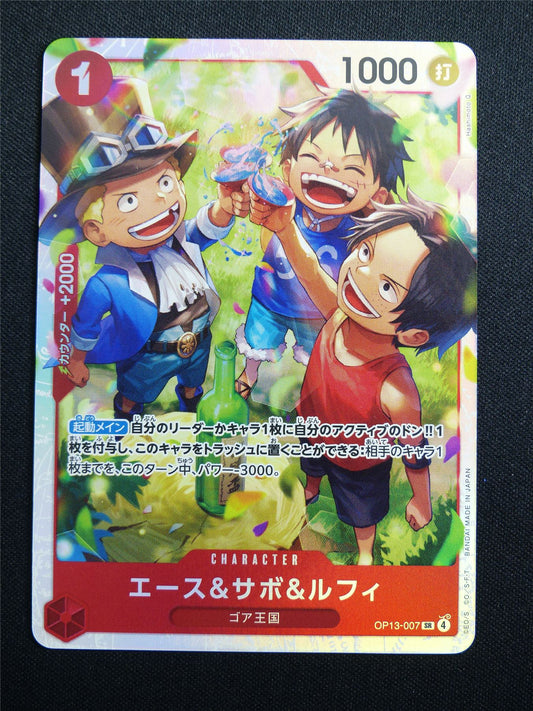Ace & Sabo & Luffy OP13-007 SR Foil - Japanese One Piece Card #3KT