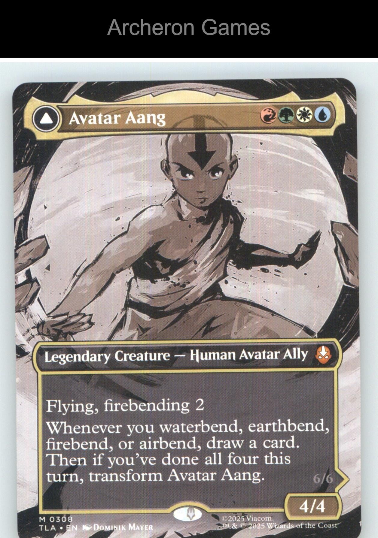 Avatar Aang (Borderless) TLA 308 Mythic MTG Card NM/EX+