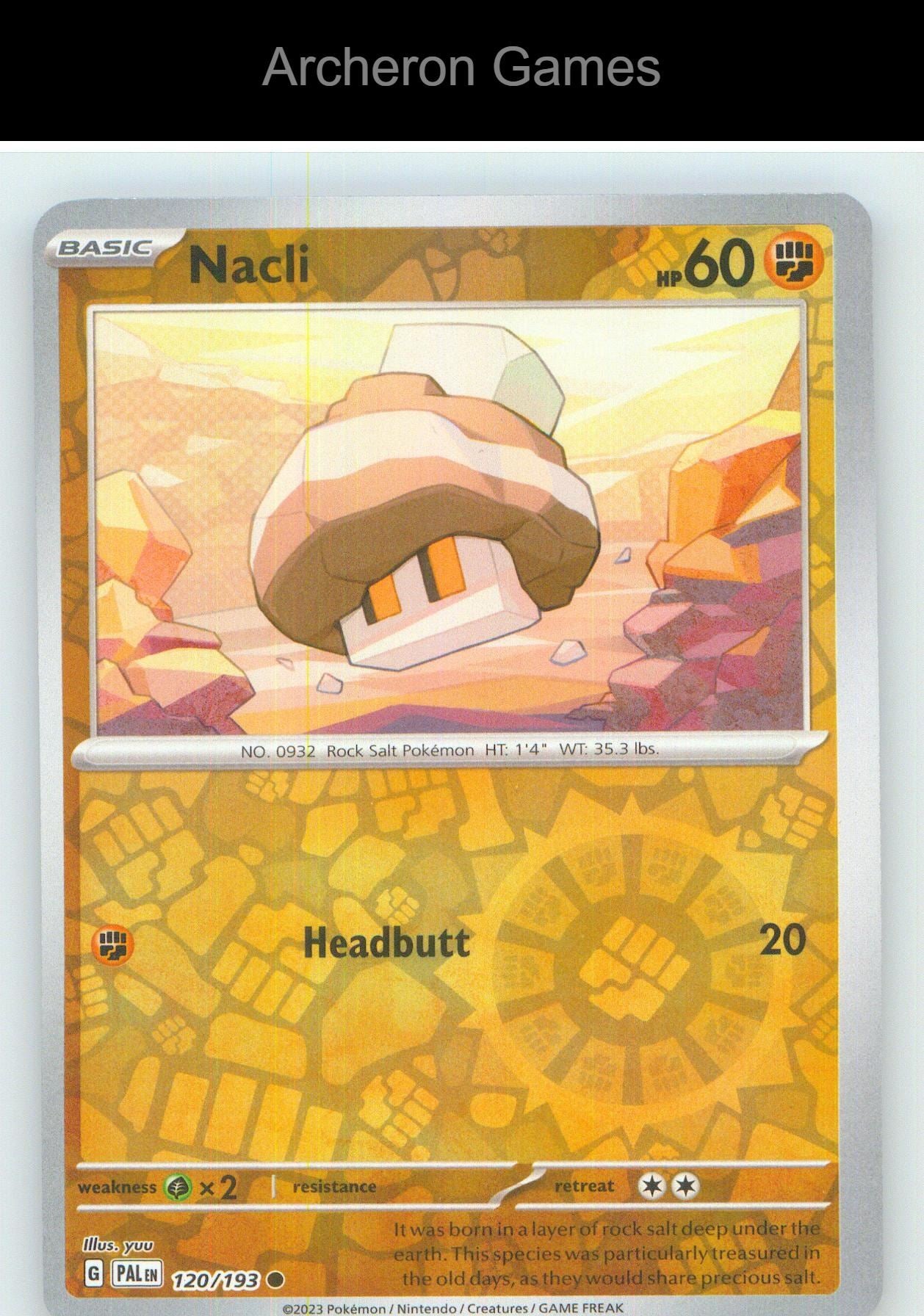 Pokemon Card Nacli PAL 120/193 C Paldea Evolved Reverse Holo